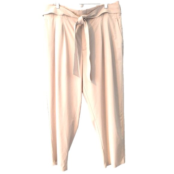 Athleta Skyline Pant II Wome Paperbag Waist Belted Beige Pockets - 18 - Picture 1 of 9